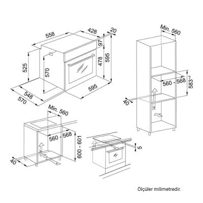 Franke Smart Linear FSL 86 H BK Nero Ankastre Fırın, Siyah, Turbo - 2