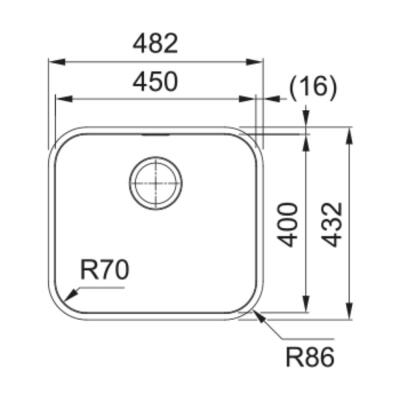 Franke SRX 110-45 Inox Evye, Tezgah Altı, 48x43 cm - 3