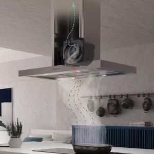 Franke 905 I BK MATT/900 Ada Format Tale Davlumbaz, Mat Siyah Renk, 90 cm - 5