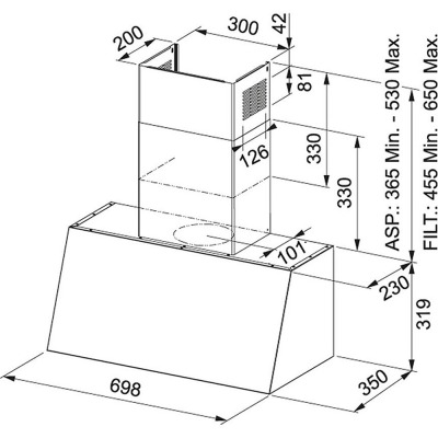 Franke Trendline Plus BK 70 Davlumbaz, Mat Siyah Renk, 70 cm - 3