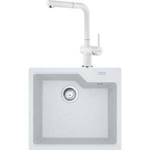 Franke UBG 610-56 Granit Bianco Evye, ACTIVE PLUS DOCCIA 2.0 Spiralli, Bianco Armatür - Franke