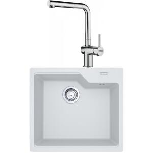 Franke UBG 610-56 Granit Bianco Evye, ACTIVE PLUS DOCCIA 2.0 Spiralli, Krom Armatür - Franke