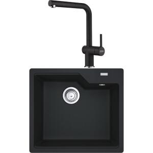 Franke UBG 610-56 Granit Nero Evye, ACTIVE PLUS DOCCIA 2.0 Spiralli, Nero Armatür - Franke
