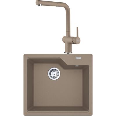 Franke UBG 610-56 Granit Oyster Evye, ACTIVE PLUS DOCCIA 2.0 Spiralli, Oyster Armatür - 1