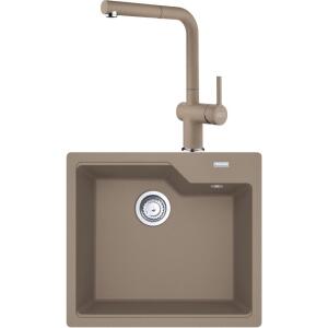 Franke UBG 610-56 Granit Oyster Evye, ACTIVE PLUS DOCCIA 2.0 Spiralli, Oyster Armatür - Franke