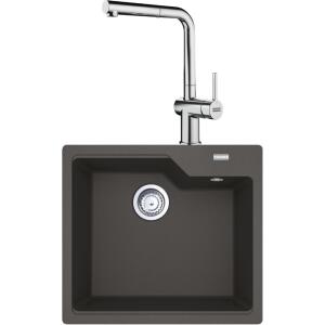 Franke UBG 610-56 Granit Slate Grey Evye, ACTIVE PLUS DOCCIA 2.0 Spiralli, Krom Armatür - Franke