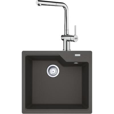 Franke UBG 610-56 Granit Slate Grey Evye, ACTIVE PLUS DOCCIA 2.0 Spiralli, Krom Armatür - 1