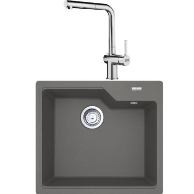 Franke UBG 610-56 Granit Stone Grey Evye, ACTIVE PLUS DOCCIA 2.0 Spiralli, Krom Armatür - 1