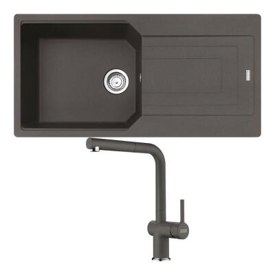 Franke UBG 611-100 Granit Slate Grey Evye, Active Plus Doccia Slate Grey Armatür - 1