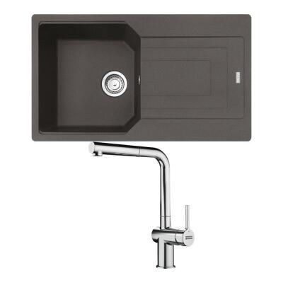 Franke UBG 611-86 Granit Slate Grey Evye, Active Plus Doccia Krom Armatür - 1