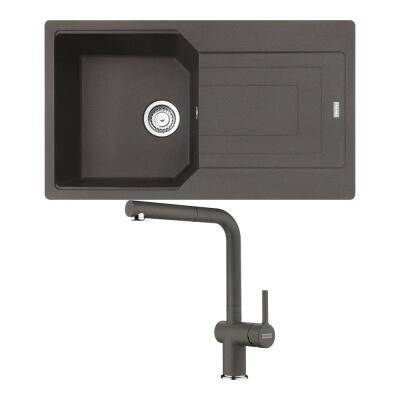 Franke UBG 611-86 Granit Slate Grey Evye, Active Plus Doccia Slate Grey Armatür - 1