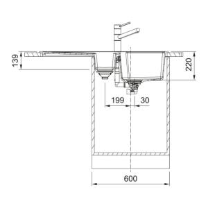 Franke Urban UBG 651-100 Granit Evye, 1,5 Hazne, Oyster, 100x50 cm - 3