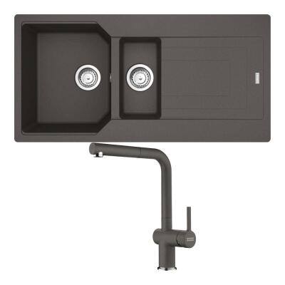 Franke Urban UBG 651-100 Granit Slate Grey Evye, Active Plus Doccia Slate Grey Armatür - 1