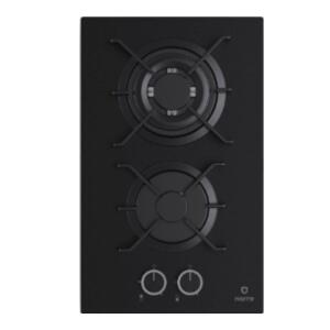 Narte CG20030B, Siyah Renk, 2 Gözlü, Cam Ocak, 30 cm - NARTE