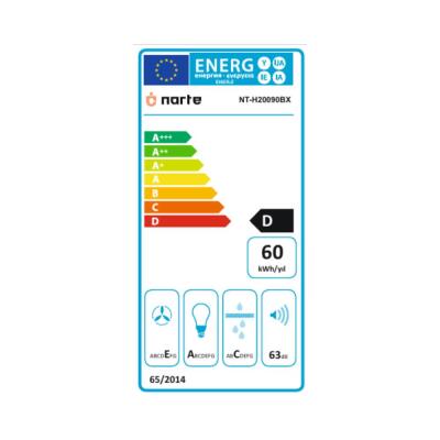 Narte H20090BX, Duvar Tipi Davlumbaz, Siyah, 90 cm - 4