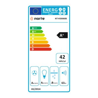 Narte H30060B Respıro Davlumbaz, Hava Temizleme Filtresi Dahil, Siyah Renk, 60 cm - 5