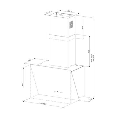 Narte H30060B Sessiz Davlumbaz, Siyah Renk, 60 cm - 2