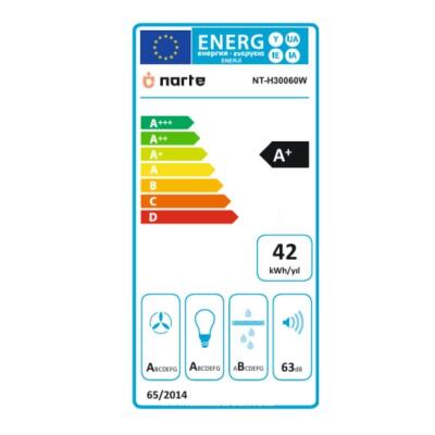 Narte H30060W Respıro Davlumbaz, Hava Temizleme Filtresi Dahil, Beyaz Renk, 60 cm - 4