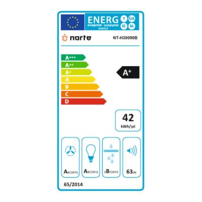 Narte H30090B Sessiz Davlumbaz, Siyah Renk, 90 cm - 3