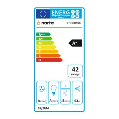 Narte H30090S Sessiz Davlumbaz, Gri Renk, 90 cm - 5