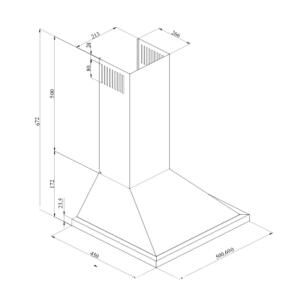 Narte HR50060A Duvar Tipi Rustik Davlumbaz, Antrasit Renk, 60 cm Retro - 3