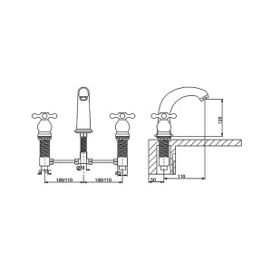 Newarc Nostalgic 3 Delikli Lavabo Bataryası - 2
