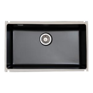 NUEVO SONIC 700 U Seramik Evye, Siyah, Tezgah altı, 70x40 cm - Nuevo