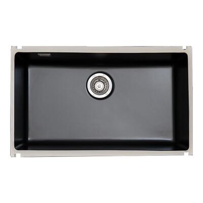 NUEVO SONIC 700 U Seramik Evye, Siyah, Tezgah altı, 70x40 cm - 1