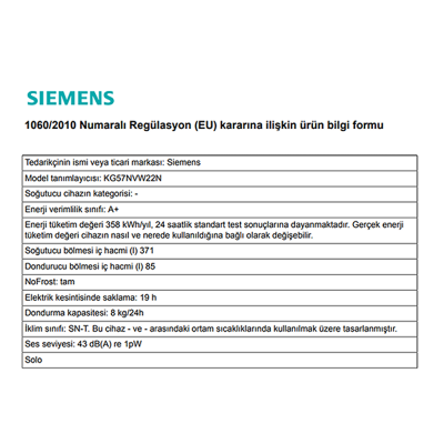 Siemens KG57NVW22N Buzdolabı - 8