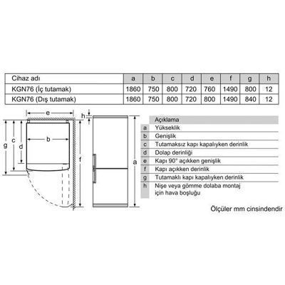 Siemens KG76APIF0N Buzdolabı, Inox, Alttan Dondurculu - 8