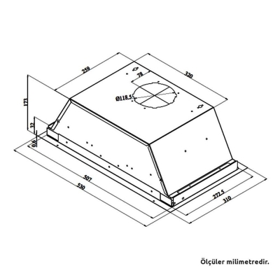 Silverline 1171 Astec Basic Ankastre Aspiratör, 60 cm - 3