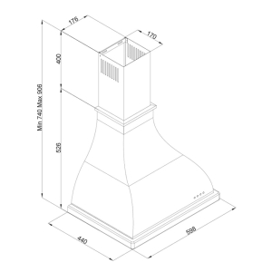 Silverline 2238 Davlumbaz, 60 cm, Siyah - Thumbnail