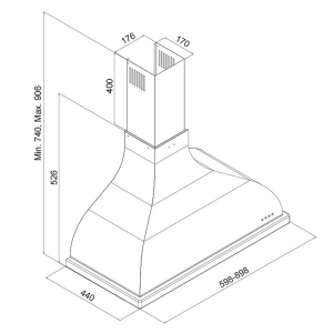 Silverline 2238.90 Davlumbaz, 90 cm, Bej - 2