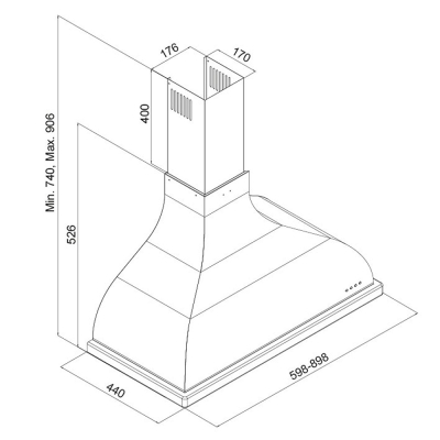 Silverline 2238.90 Davlumbaz, 90 cm, Bej - 2