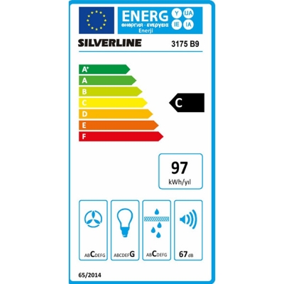 Silverline 3175 Davlumbaz, Venezia, 90 cm, Siyah - 3