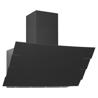 Silverline 3370 ETERNO Duvar Tipi Eğimli Davlumbaz, 90 cm, Siyah Cam - 1