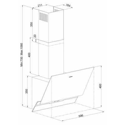 Silverline 3450 SLIM-LINE BASIC Davlumbaz, Siyah, 60 cm - 2