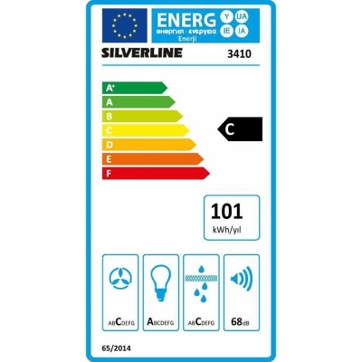 Silverline Armonia 3410 Davlumbaz, 60 cm, Tezgaha Montaj, Inox Siyah