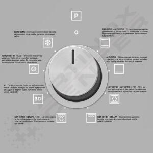 Silverline BO6504S01 Ankastre Fırın, Gri - 2