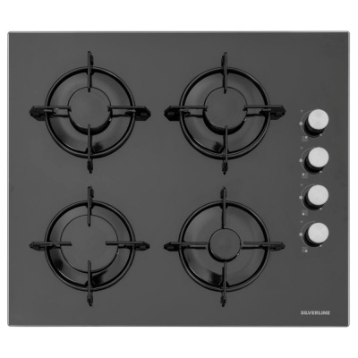Silverline CS5349B01 Ankastre Cam Ocak, 60 cm, Siyah - 1