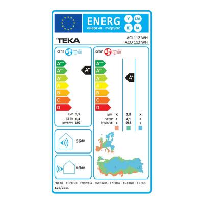 Teka ACI 112 WH 12000 BTU Duvar Tipi Klima, ACO 112 WH Dış Ünite dahil - 4
