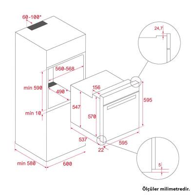 Teka AIRFRY HSB 646 SS Ankastre Fırın, Siyah Inox - 2