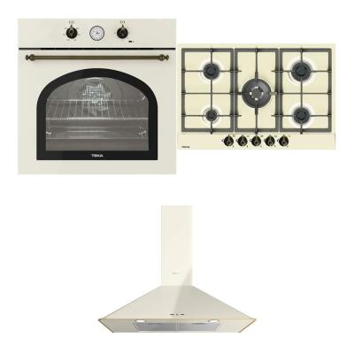 Teka Ankastre Country Klasik Set, HAK 627 R VN Krem Fırın, GSC 75330 RBC VN Krem Ocak, DOS 90.2 VN Krem Davlumbaz - 1