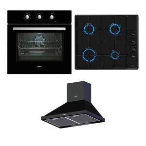 Teka Ankastre Siyah Set, CHEF 3, HE 715 BK Ankastre Fırın, HLX 640 BK Ankastre Ocak, DBT 60 Siyah Davlumbaz - Teka