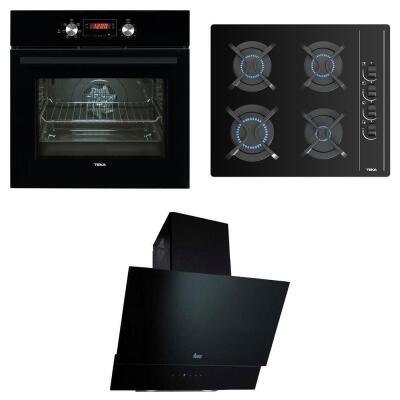 Teka Ankastre Set CHEF 7; HAK 627 BK Ankastre Fırın, GBC 64002 KBC Ankastre Ocak, TVT 60.1 Black Davlumbaz - 1