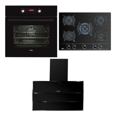Teka Ankastre Set, TVT CHEF 10, HAK 629 BK Ankastre Fırın, GBC 75030 KBC BK Ankastre Ocak, TVT 90 Siyah Davlumbaz - 1