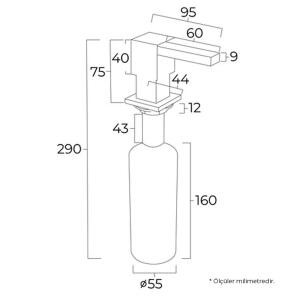 Teka Ankastre Sıvı Sabunluk, Inox Renk - 3