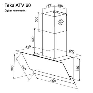 Teka ATV 60 Davlumbaz, Beyaz Renk, 60 cm - 2