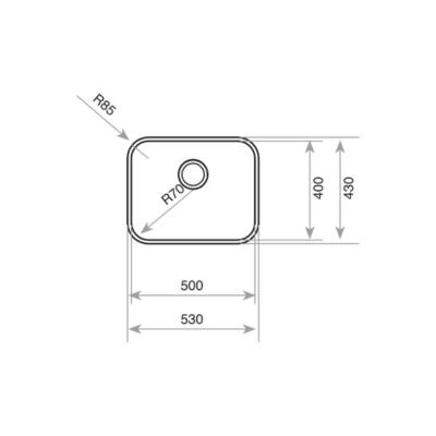 Teka BE 50.40 PLUS 1B Çelik Evye, Tezgah Altı, 53x43 cm - 4