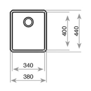 Teka BE LINEA RS15 34.40 Çelik Evye, Tezgah Altı, 38x44 cm - 3